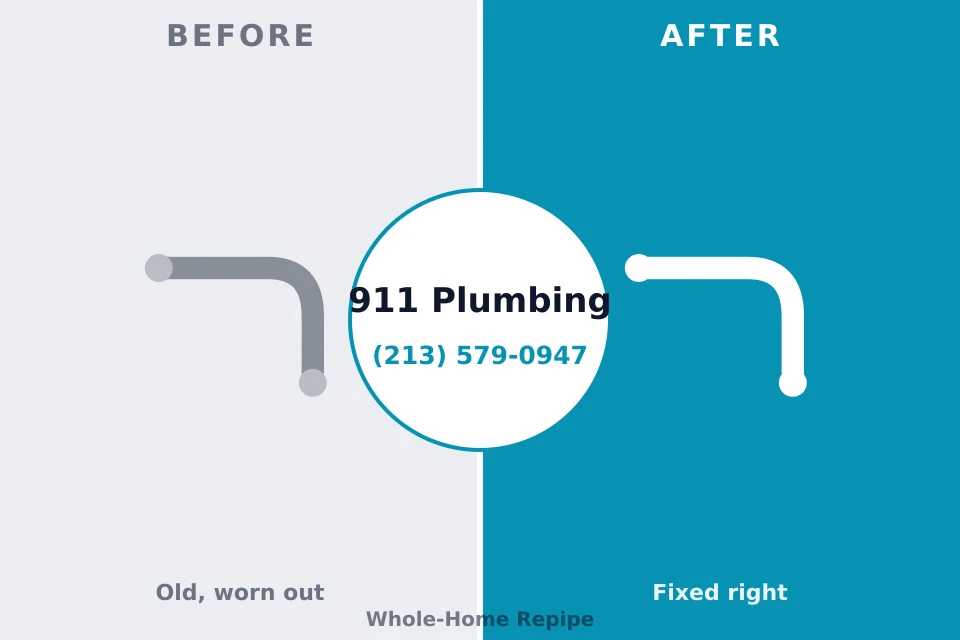 Before and after: plumbing company Circle City, AZ